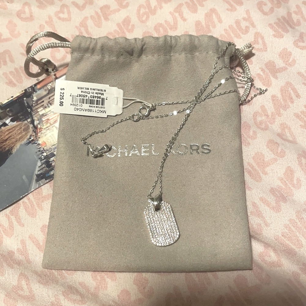 Authentic Michael Kors Dog Tag Necklace